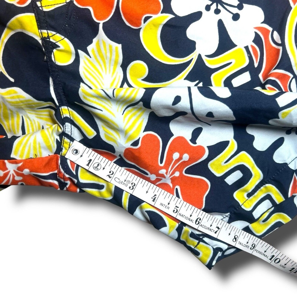 Reyn Spooner S Tiki Swim Trunk Orange Blue Floral Pockets Beach Surf Men Shorts - Picture 4 of 7